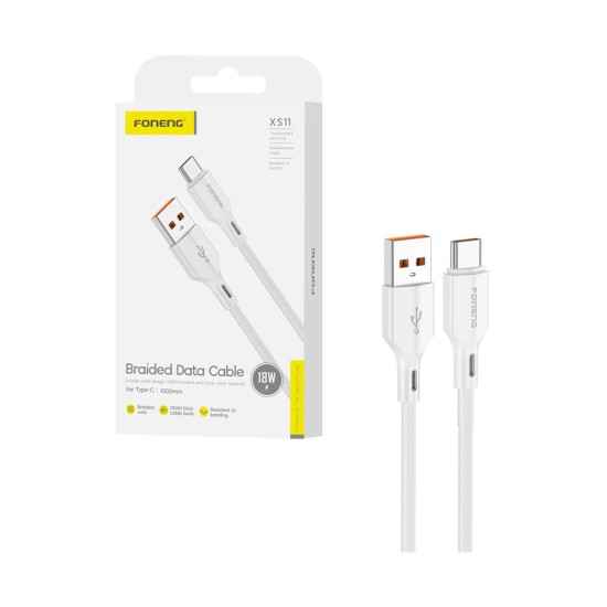 Foneng Cable XS11 Braided Type-C 18W 1m White